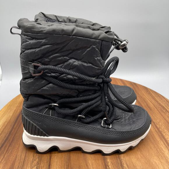 Sorel Kinetic Boots Womens Size 6 Black Waterproof Insulated Snow Winter Shoes - Picture 1 of 8